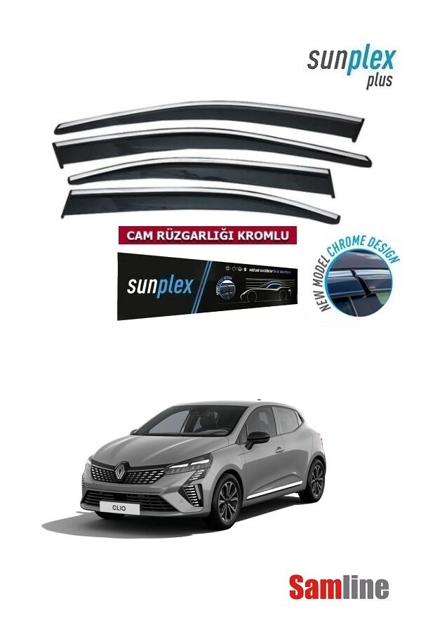 Cam Rüzgarlığı Kromlu 4'lü Set Renault Clio 5.5 (2024-2025) SUNPLEX