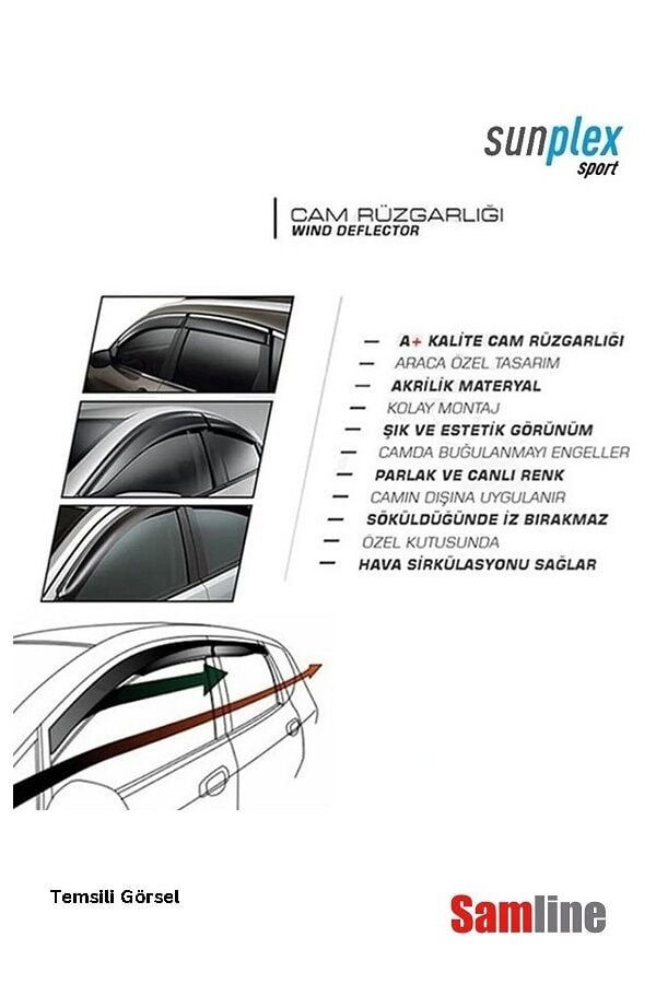 Cam Rüzgarlığı 4'lü Set Renault Fluence  (2009-2016) SUNPLEX