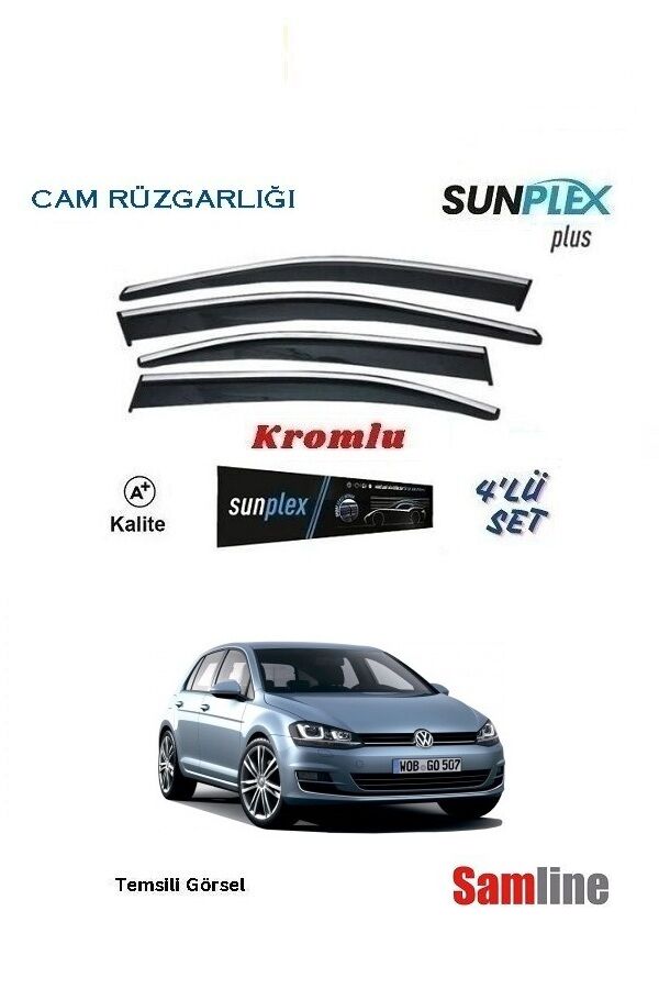 Cam Rüzgarlığı Kromlu 4'lü Set VW Golf 7 (2013-2016) SUNPLEX