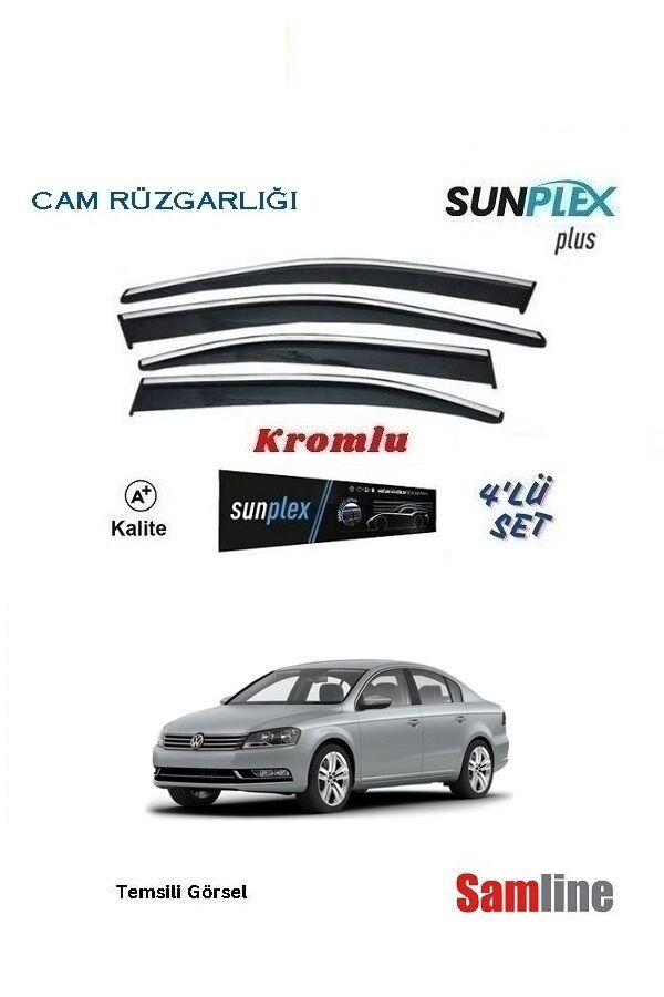 Cam Rüzgarlığı Kromlu 4'lü Set VW Passat B7 (2011-2014) SUNPLEX