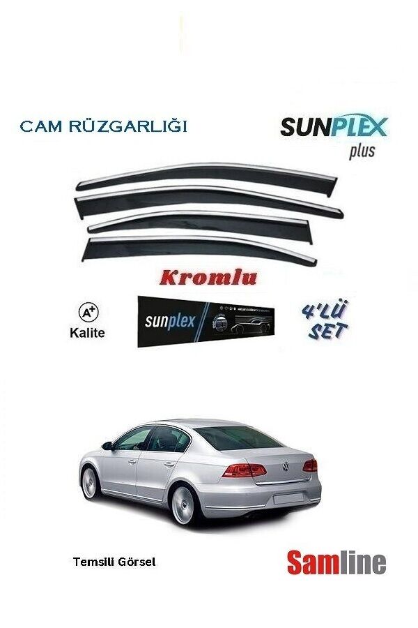 Cam Rüzgarlığı Kromlu 4'lü Set VW Passat B7 (2011-2014) SUNPLEX