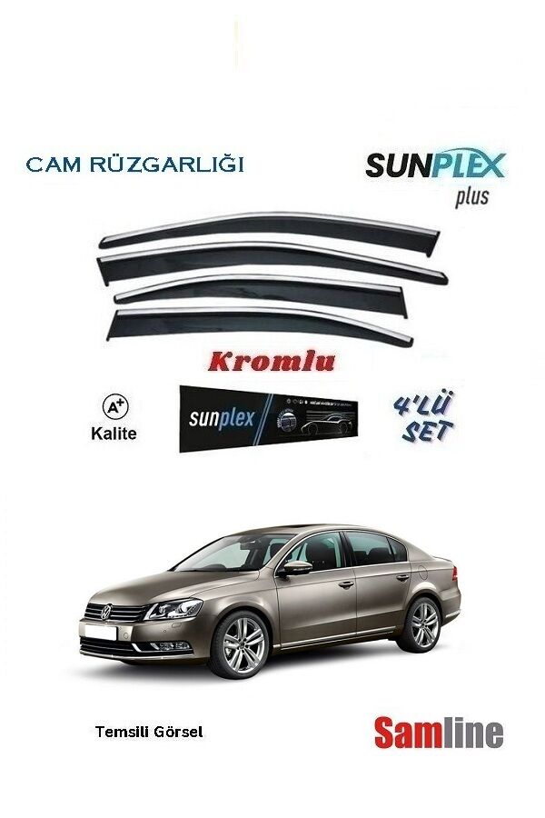 Cam Rüzgarlığı Kromlu 4'lü Set VW Passat B7 (2011-2014) SUNPLEX