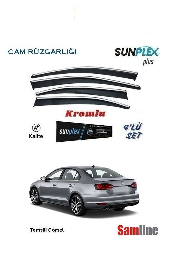 Cam Rüzgarlığı Kromlu 4'lü Set VW Jetta (2011-2017) SUNPLEX