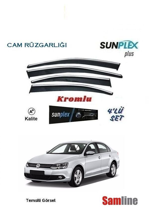 Cam Rüzgarlığı Kromlu 4'lü Set VW Jetta (2011-2017) SUNPLEX