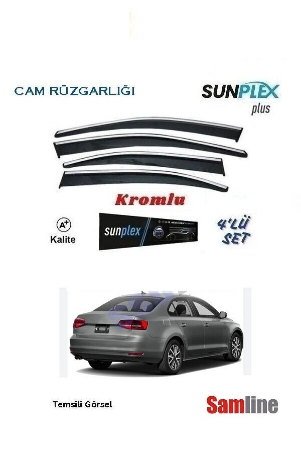 Cam Rüzgarlığı Kromlu 4'lü Set VW Jetta (2011-2017) SUNPLEX