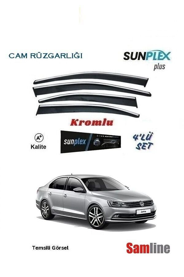 Cam Rüzgarlığı Kromlu 4'lü Set VW Jetta (2011-2017) SUNPLEX