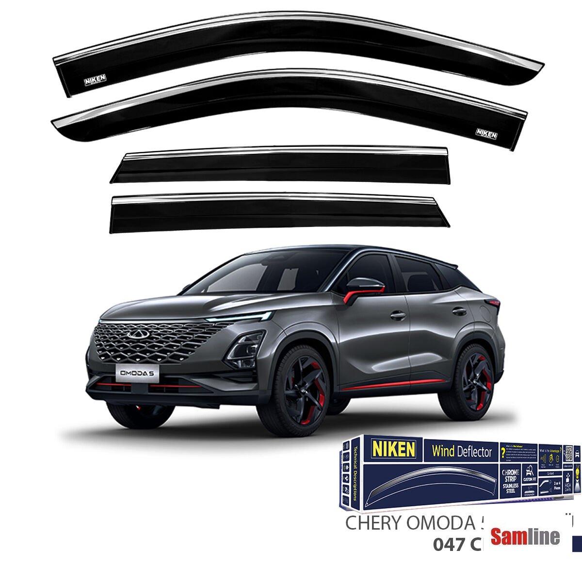 Cam Rüzgarlığı Kromlu 4'lü Set Chery Omoda 5 2022
