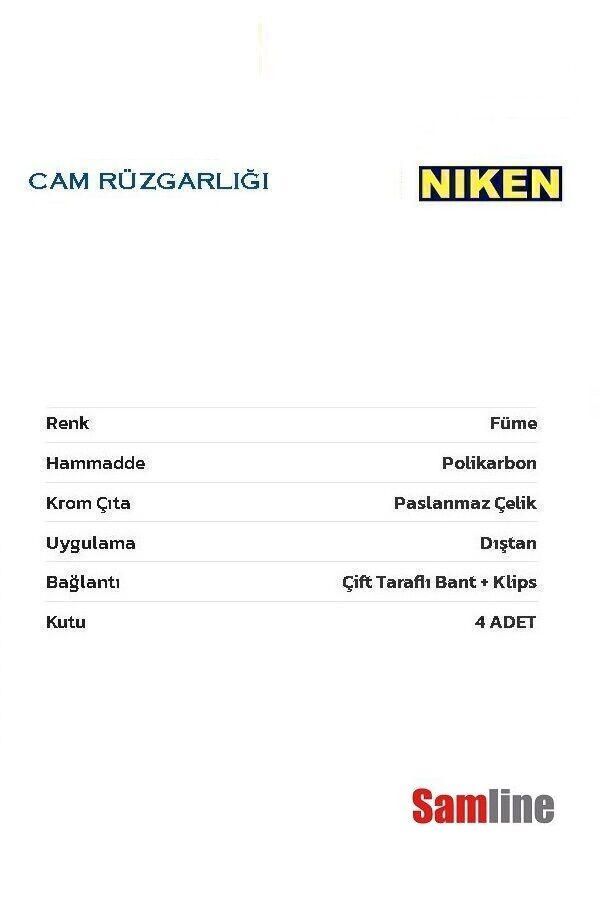 Cam Rüzgarlığı Kromlu 4'lü Set Dacıa Duster (2018-2022)