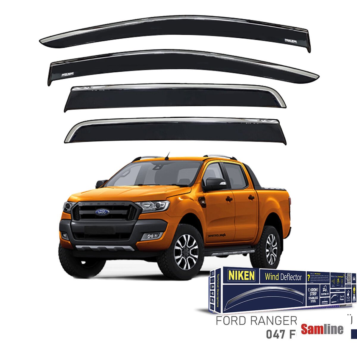 Cam Rüzgarlığı Kromlu 4'lü Set Ford Ranger 2015