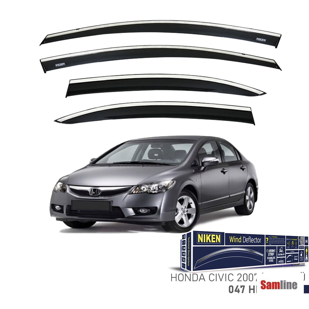 Cam Rüzgarlığı Kromlu 4'lü Set Honda Civic (2007-2011)