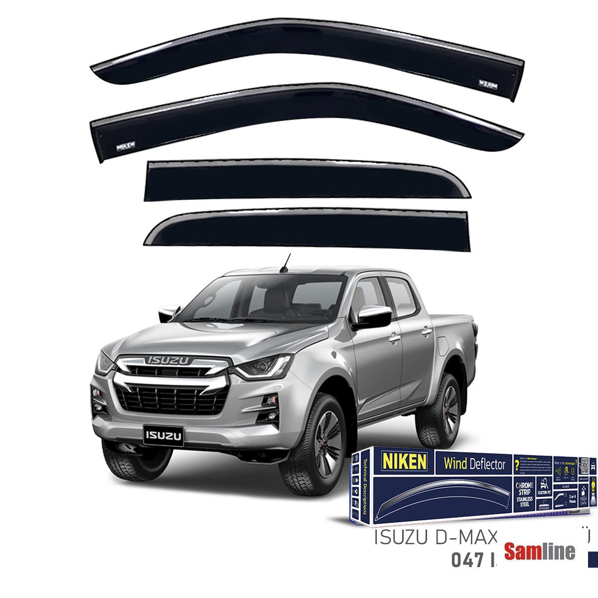 Cam Rüzgarlığı Kromlu 4'lü Set İsuzu D-Max 2021+