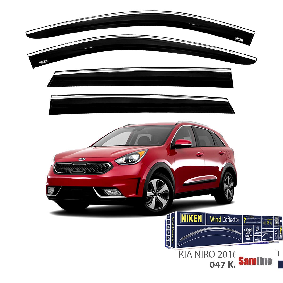 Cam Rüzgarlığı Kromlu 4'lü Set Kia Niro (2016-2021)