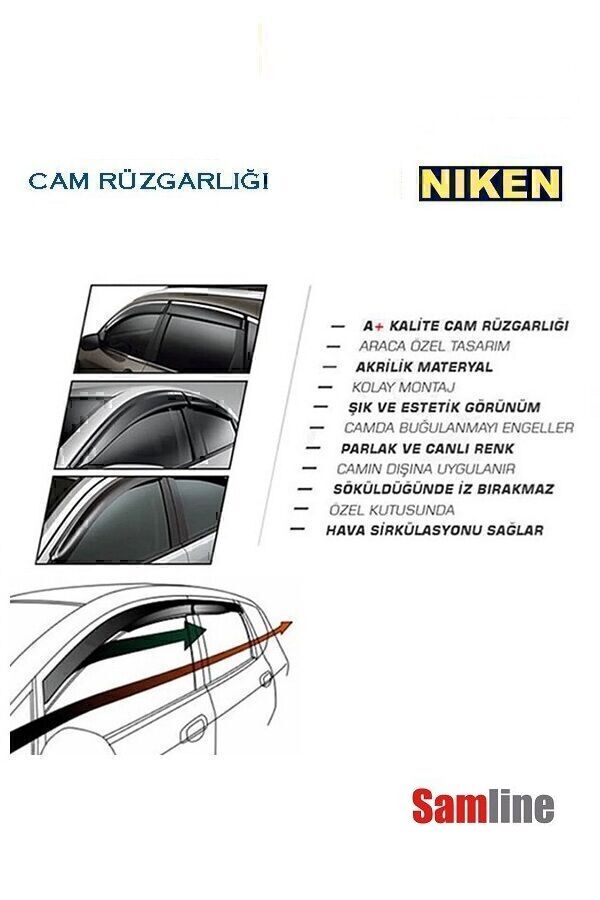 Cam Rüzgarlığı Kromlu 4'lü Set Kia Niro (2016-2021)