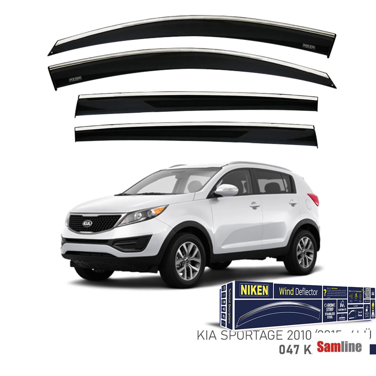 Cam Rüzgarlığı Kromlu 4'lü Set Kia Sportage (2010-2015)