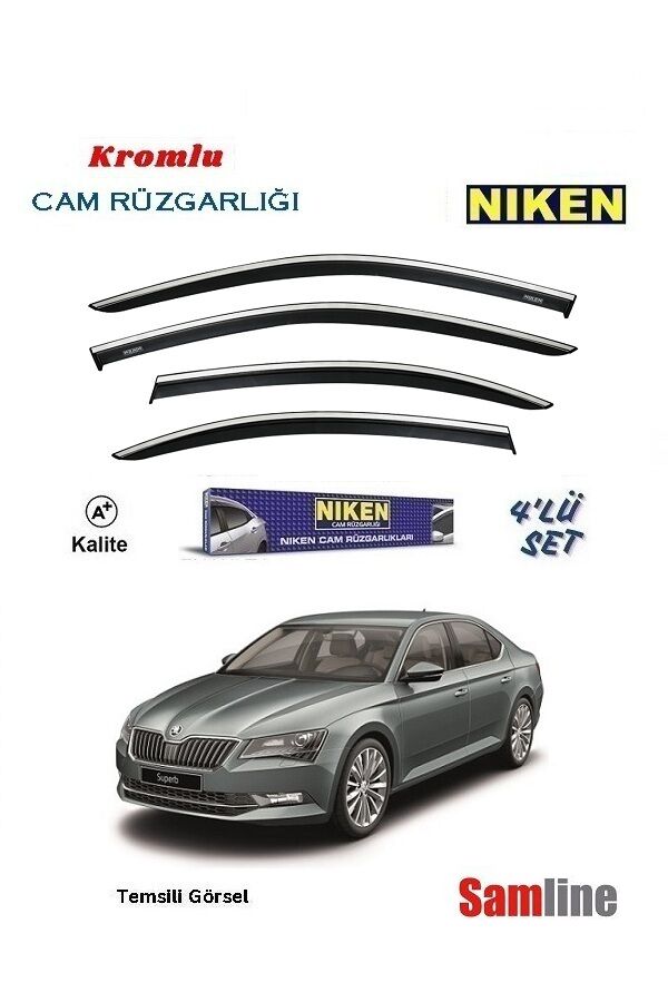 Cam Rüzgarlığı Kromlu 4'lü Set Skoda Superb (2015-2018)