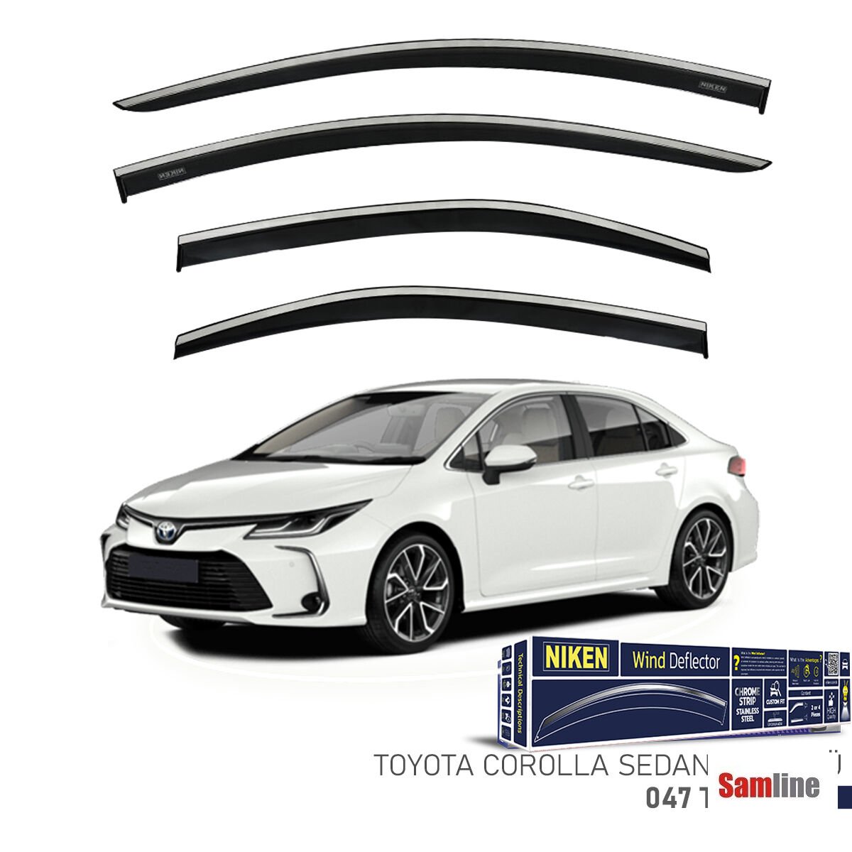 Cam Rüzgarlığı Kromlu 4'lü Set Toyota Corolla Sedan (2019-2024)