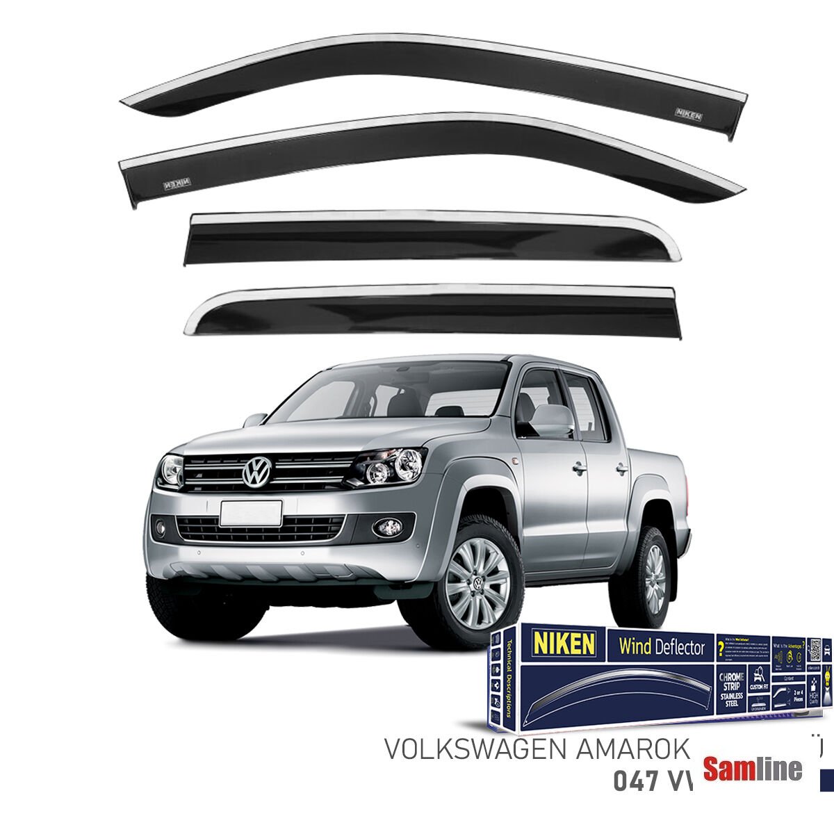 Cam Rüzgarlığı Kromlu 4'lü Set Volkswagen Amarok (2009+)