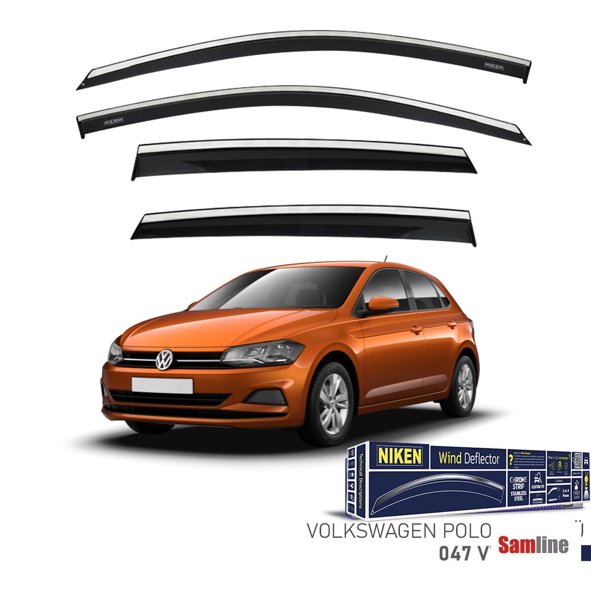 Cam Rüzgarlığı Kromlu 4'lü Set Volkswagen Polo (2018-2020)