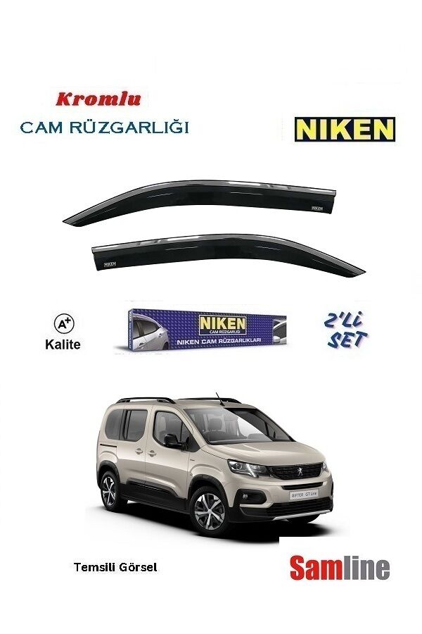 Cam Rüzgarlığı Kromlu 2'li Set Peugeot Rifter (2019-2024)