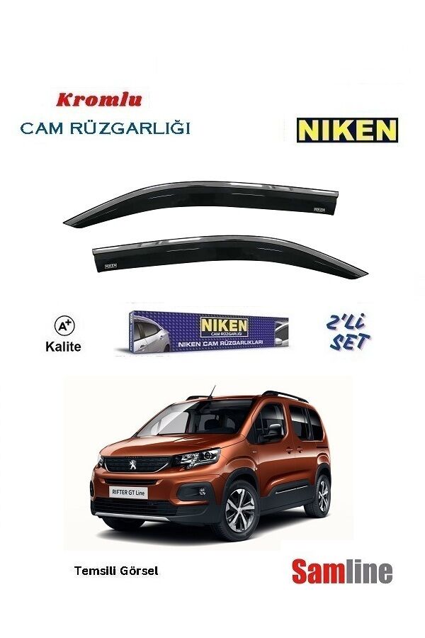 Cam Rüzgarlığı Kromlu 2'li Set Peugeot Rifter (2019-2024)