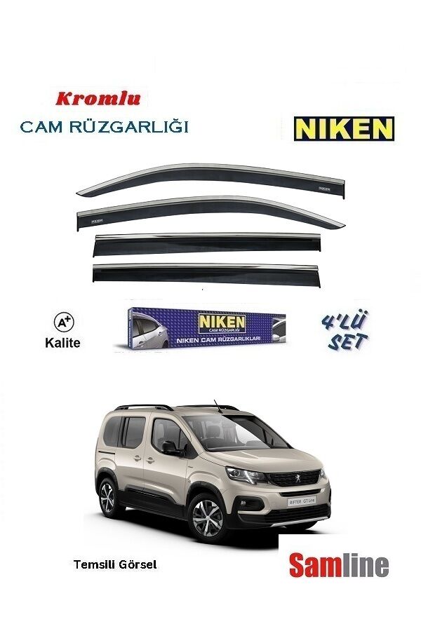 Cam Rüzgarlığı Kromlu 4'lü Set Peugeot Rifter (2019-2024)