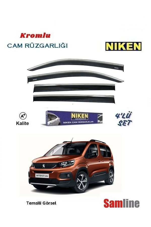 Cam Rüzgarlığı Kromlu 4'lü Set Peugeot Rifter (2019-2024)