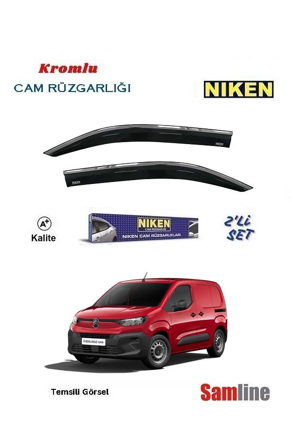 Cam Rüzgarlığı Kromlu 2'li Set Citroen Yeni Berlingo Panelvan  (2024-2025)