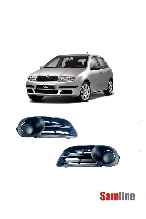 Tampon Orta Izgarası ve Sağ Sol Sis Kapağı Set Skoda Fabıa (2005-2007)